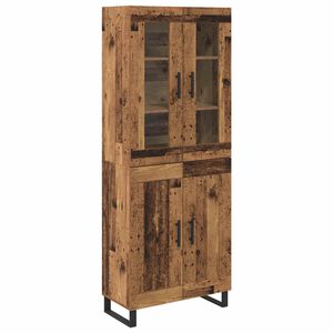 vidaXL Highboard 2 pcs Old Wood Engineered Wood
