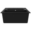 vidaXL Granite Kitchen Sink Double Basin Black