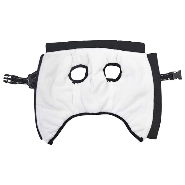 vidaXL Dog Coat with Harness Black S Fleece and Polyester