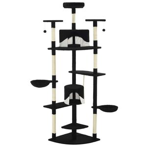 vidaXL Cat Tree with Sisal Scratching Posts 203 cm Black and White