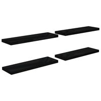vidaXL Floating Wall Shelves 4 pcs High Gloss Black 80x23.5x3.8 cm MDF