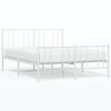 vidaXL Metal Bed Frame without Mattress with Footboard White 120x200cm