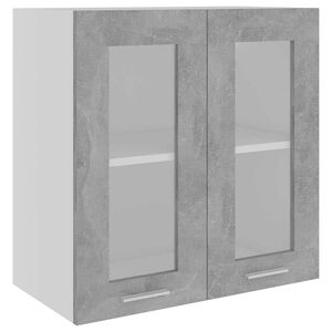 vidaXL Hanging Glass Cabinet "Lyon" Concrete Grey 60x31x60 cm