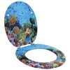 vidaXL Toilet Seat Deep Sea Blue 44 x 38 cm MDF board