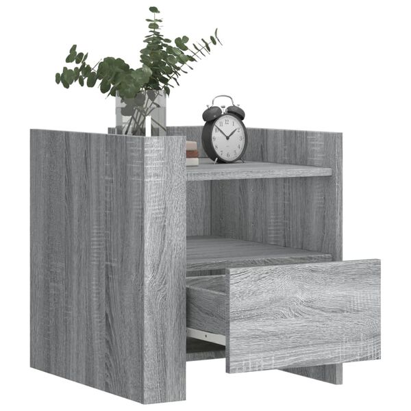vidaXL Bedside Cabinet Grey Sonoma 45x50x50 cm Engineered Wood