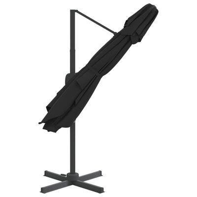 vidaXL Double Top Cantilever Umbrella Black 300x300 cm