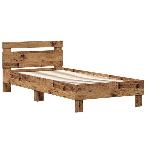 vidaXL Bed Frame Old Wood 203 x 95 x 70 cm Engineered Wood