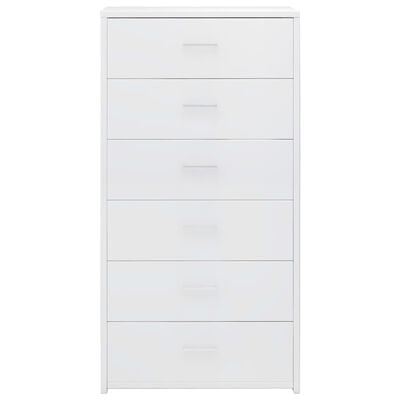 vidaXL Sideboard with 6 Drawers High Gloss White 50x34x96 cm Engineered Wood