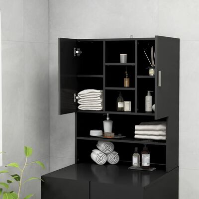 vidaXL Washing Machine Cabinet Black 70.5x25.5x90 cm