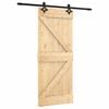 vidaXL Sliding Door Natural and Black 85 x 210 cm Solid Pine Wood