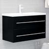 vidaXL Sink Cabinet Black 80x38.5x48 cm Engineered Wood