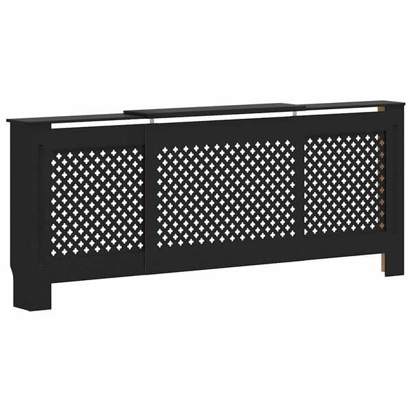 vidaXL MDF Radiator Cover Black 205 cm