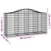 vidaXL Arched Gabion Baskets 13 pcs 200x50x100/120 cm Galvanised Iron