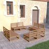 vidaXL 8 Piece Garden Lounge Set Honey Brown Solid Pinewood