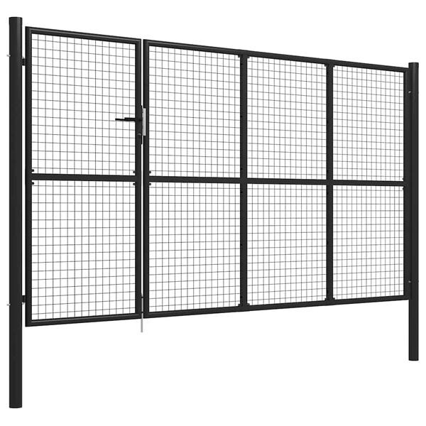 vidaXL Garden Gate Steel 350x150 cm Anthracite