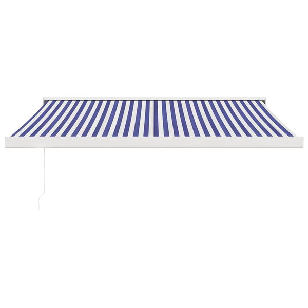 vidaXL Retractable Awning Blue and White 3x2.5 m Fabric and Aluminium