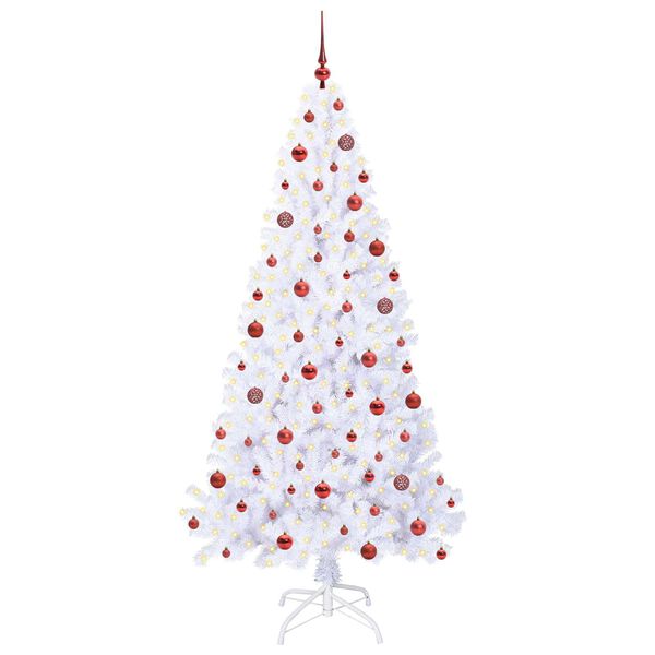 vidaXL Artificial Christmas Tree with Stand White 210 cm PVC and Steel