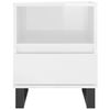 vidaXL Bedside Cabinet High Gloss White 40x35x50 cm Engineered Wood