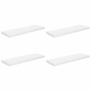 vidaXL Floating Wall Shelves 4 pcs High Gloss White 80x23.5x3.8 cm MDF