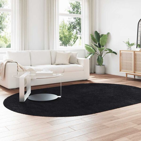 vidaXL Shaggy Rug High Pile NAVARRA Black 300x200 cm Polyester