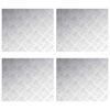 vidaXL Stair Tread Rectangular 4 pcs Silver 60 x 50 cm Aluminium