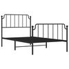 vidaXL Metal Bed Frame without Mattress with Footboard Black 100x190cm