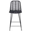 vidaXL Bar Chair 2 pcs Black 44.5 x 54.5 x 97.5 cm Rattan and Iron