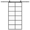 vidaXL Sliding Door with Hardware Set Black 90x205 cm ESG Glass