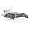 vidaXL Metal Bed Frame without Mattress with Footboard White 90x200cm