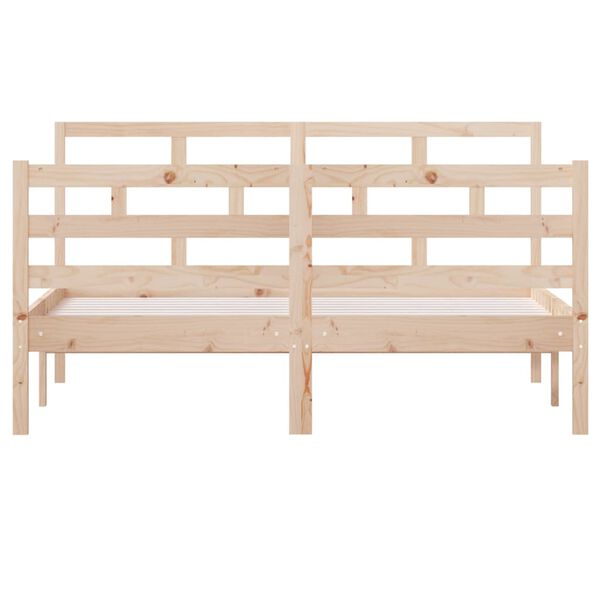 vidaXL Bed Frame without Mattress Solid Wood 140x190 cm (810410+814194)