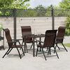 vidaXL Garden Dining Set Height-Adjustable 5 pcs Brown Poly rattan