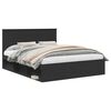 vidaXL Bed Frame with Headboard Black 160 x 200 cm Solid Pine Wood