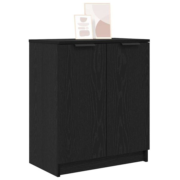 vidaXL Shoe Cabinet Black Oak 59 x 35 x 70 cm Engineered Wood