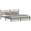vidaXL Metal Bed Frame without Mattress Sonoma Oak 200x200 cm