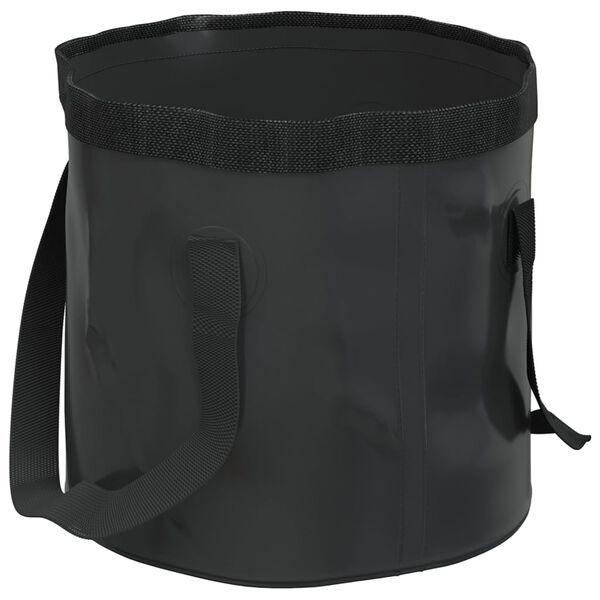 vidaXL Folding Buckets 2 pcs Black 30 L PVC
