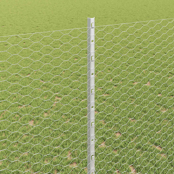 vidaXL Fence with Post Silver 1.4 x 10 m Steel