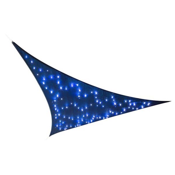 Perel Shade Sail with Built-in LED Starry Sky Triangle 3.6 m Dark Blue