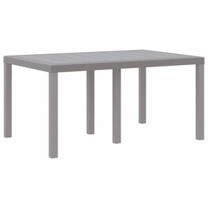 vidaXL Garden Table Light Grey 150 x 100 x 73 cm Poly Rattan