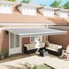 vidaXL Manual Retractable Awning Anthracite&White 500x300 cm