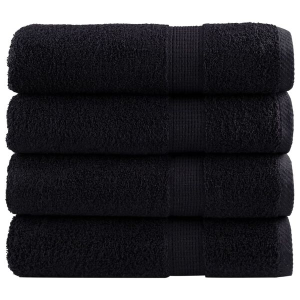 vidaXL Premium Bath Towels "SOLUND" 4 pcs Black 100x150 cm 600 gsm