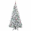 vidaXL Artificial Hinged Christmas Tree White 210 cm PE and PVC