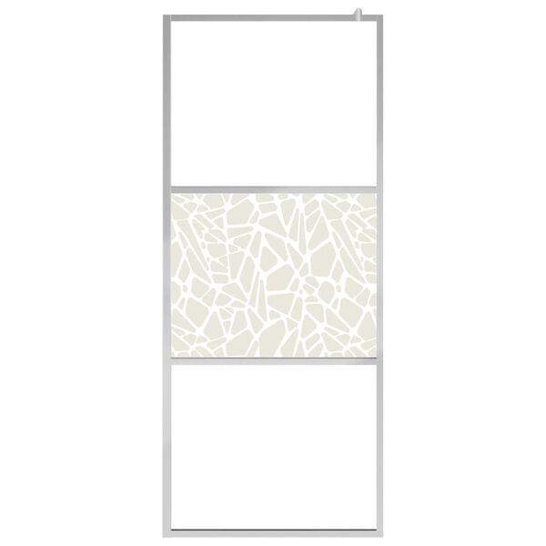 vidaXL Walk-in Shower Wall ESG Glass with Stone Design 140x195 cm
