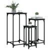 vidaXL Nesting Side Tables 3 pcs Black Engineered Wood