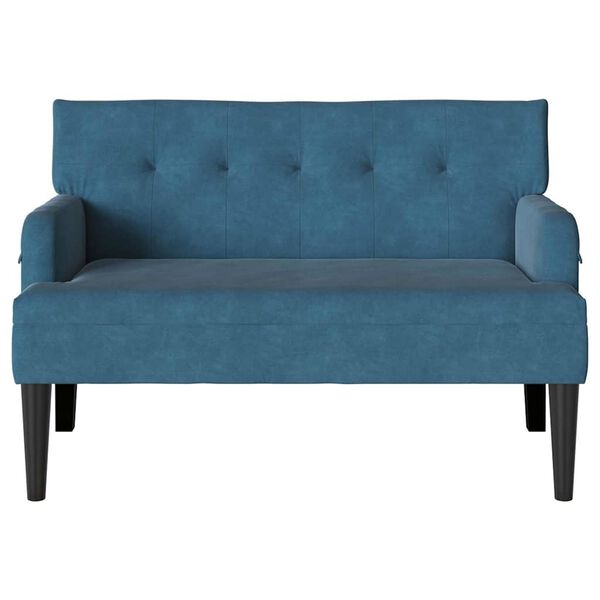vidaXL Bench Blue 112 x 65.5 x 75 cm Velvet