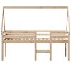 vidaXL High Sleeper Bed without Mattress 90x190 cm Single Solid Wood Pine