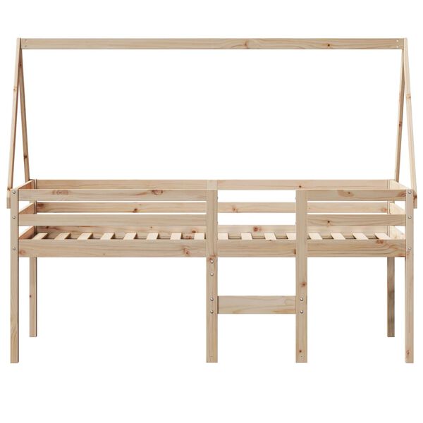 vidaXL High Sleeper Bed without Mattress 90x190 cm Single Solid Wood Pine