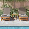 vidaXL Sun Lounger 3 pcs Brown 40 x 40 x 40cm Solid Acacia wood