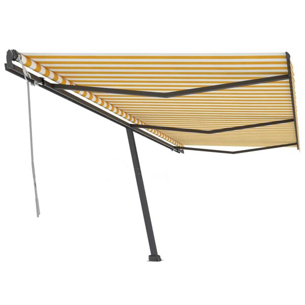 vidaXL Freestanding Manual Retractable Awning 600x300 cm Yellow/White