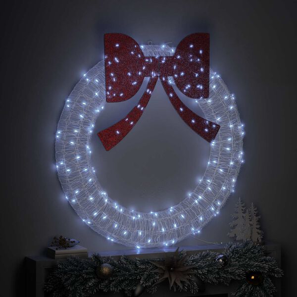 vidaXL Wreath with 150 LEDs Cold white 120 cm Acrylic