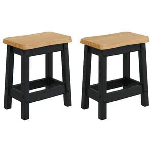 vidaXL Bar Stool EKAI 2 pcs Black 40 x 29 x 45.5 cm Solid Pine Wood